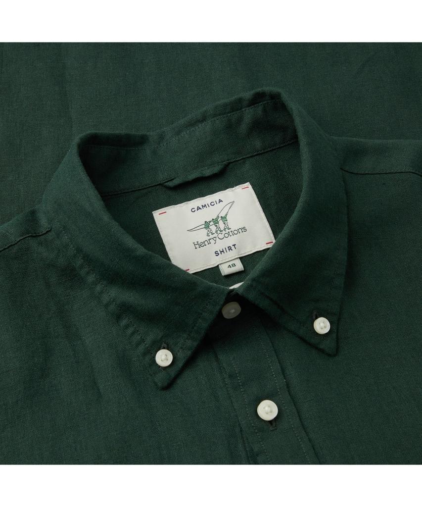 Henlikoteun Linen Solid Shirt (Regular Fit) Ahsam26211Grx