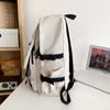 Male Solid Color Backpack Female Large Capacity Travel Backpack Junior High School Student Schoolbag