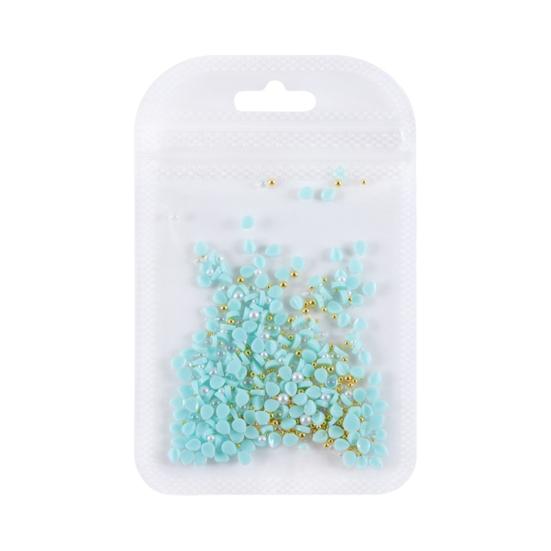 1 Set Flower Petal Nail Art Charm 3D Resin Floral Petal Golden Beads DIY