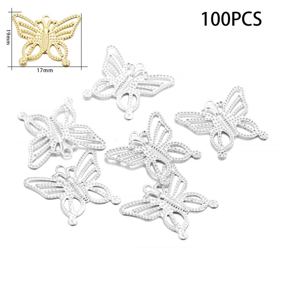 30/100Pcs/Lot Iron Hollow Butterfly Shape Pendant Charms Earrings Connector For DIY Jewelry Necklace Making Accessories