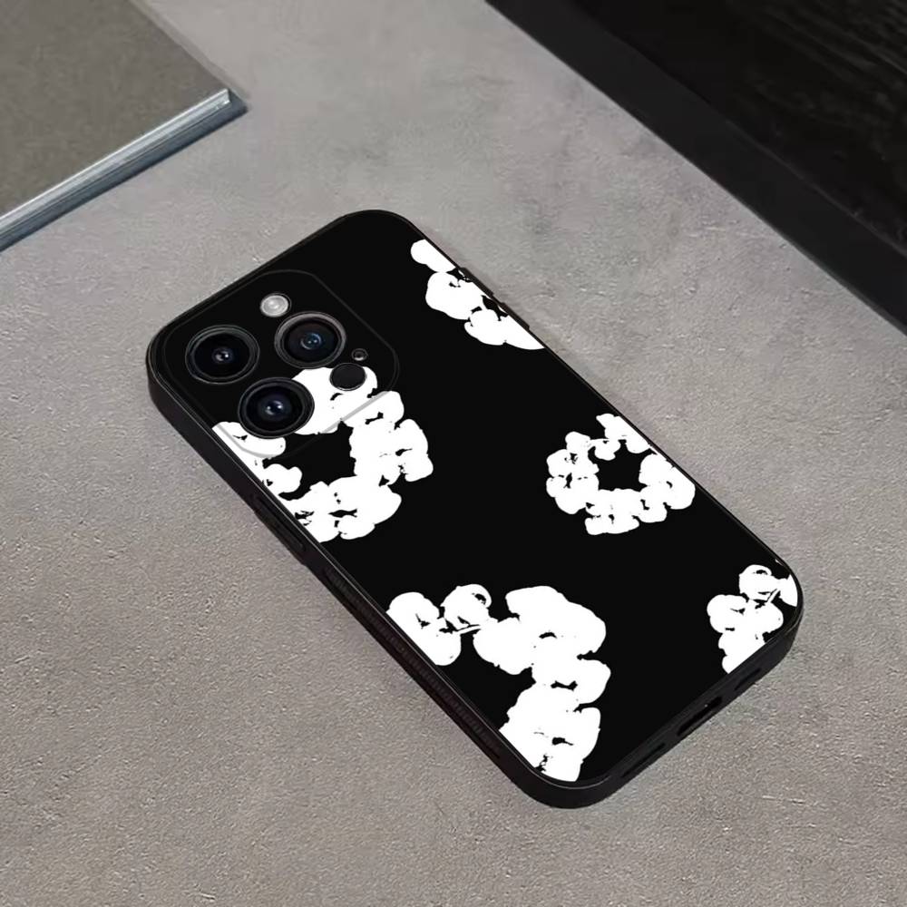

Черный Цветок D-Denims T-Разрывы Чехол для Телефона Для iPhone 16,15,14,13,12,11 Plus,Pro Max,XS,X,XR,SE,Mini,8,7,Мягкий Силиконовый Черный Чехол iPhone13mini