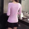 Women's Autumn and Winter One-line Collar Long-sleeved Inner Bottoming Knitted Jumper