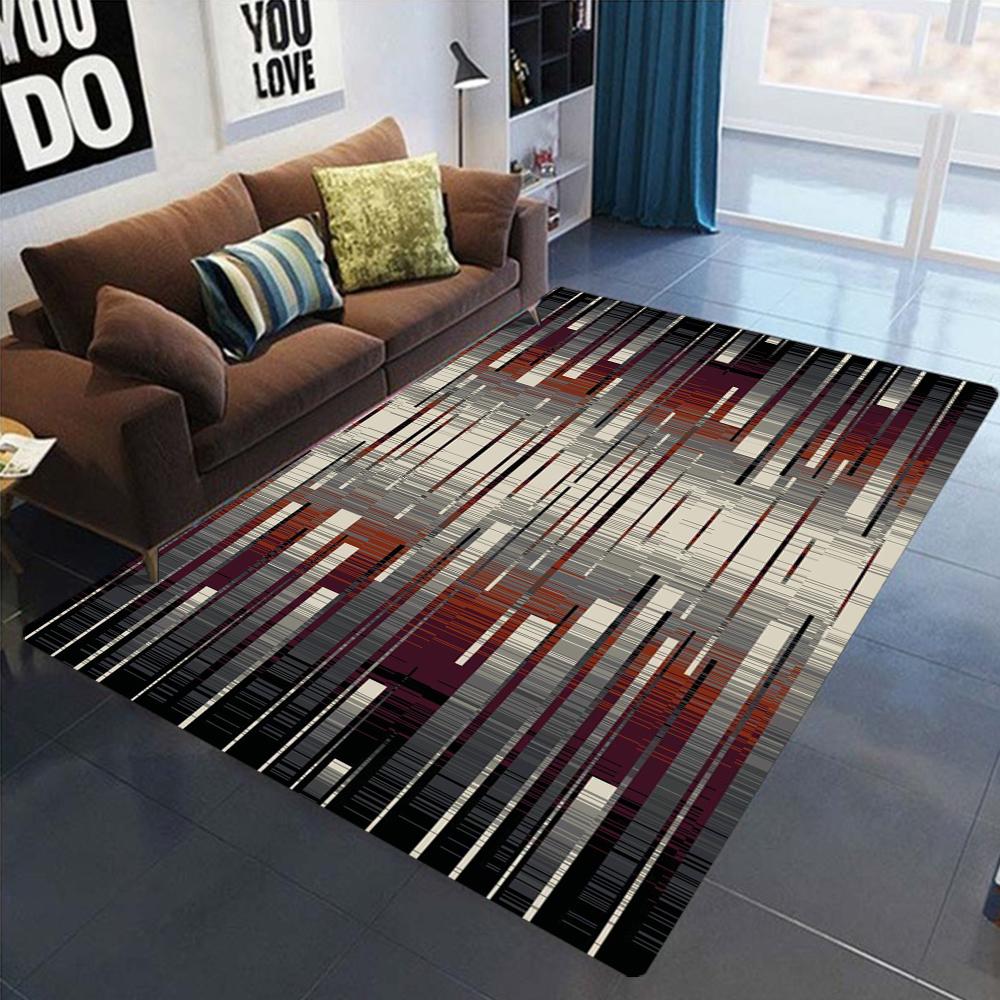 Modern Minimalist Geometric Pattern Carpet Mat Rug Abstract Design Color Durable Home Decoration Living Room Bedroom Floor Mat