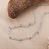 Natural Gemstone Beaded Aquamarine Necklace Women'S S925 Sterling Silver Colored Jewelry Collarbone Chain Earrings