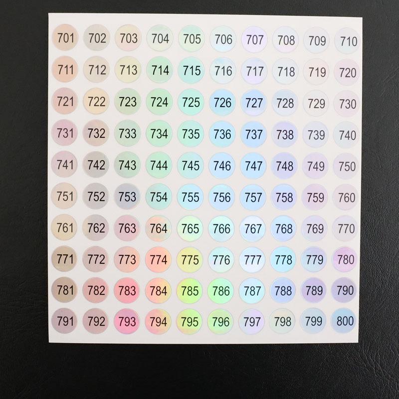 Waterproof Serial Number Label Stickers for Bottles and Nail Art (10mm)