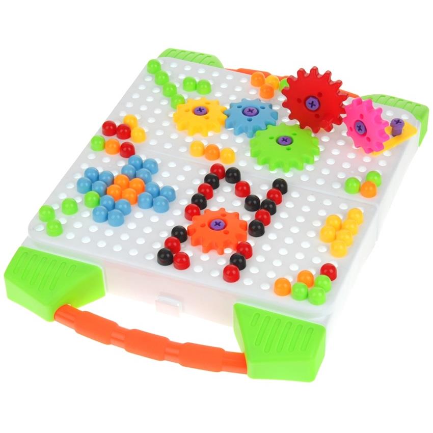 Building Blocks Creative Set in a Case for Screwing Screws and Screwdrivers