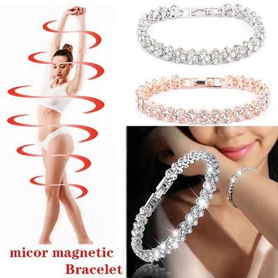 Pulseira de Contas de Terapia Magnética Cuidados de Saúde Magnéticos Joias Slim Cristal Feminino