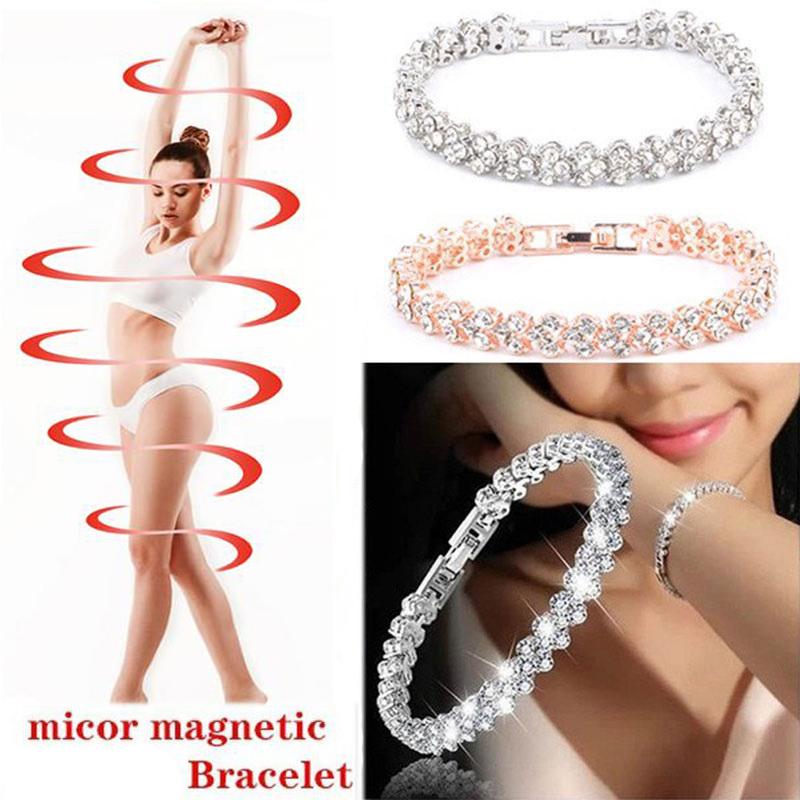 Magnetic Therapy Bracelet Beads Health Care Magnetic Slim Jewelry Women'S Crystal