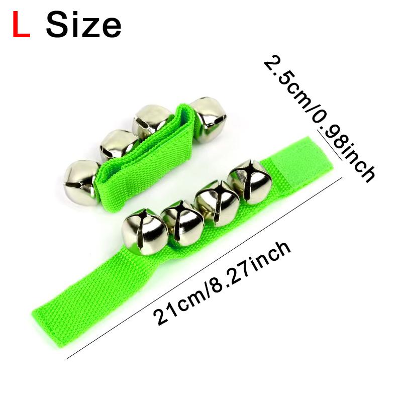 2PCS Green Christmas Shaking Bell Decorating Jingle Wrist Band Bell Noise Produce Atmosphere Creating Prop Party Favors Gift ZYF