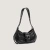 Women  Fashion Shoulder Bags Black PU Leather Underarm Bags Ladies High Quality Handbags Hot Girls Armpit Bags Wallet Purse