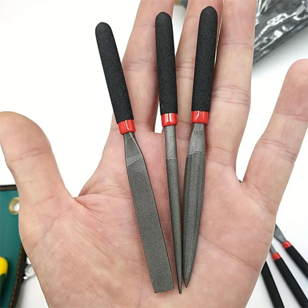 1 Set Of  Needle Files With Flat And Round Tips For Woodworking, Engraving, Glass And Metalworking