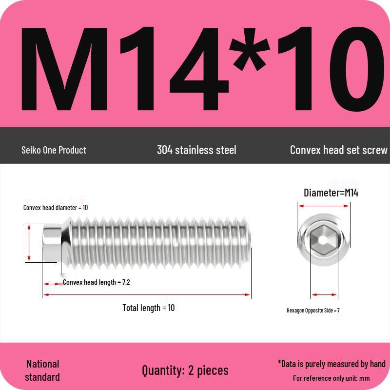304 Stainless Steel Cup Point Grub Screw - Sizes M3 To M10