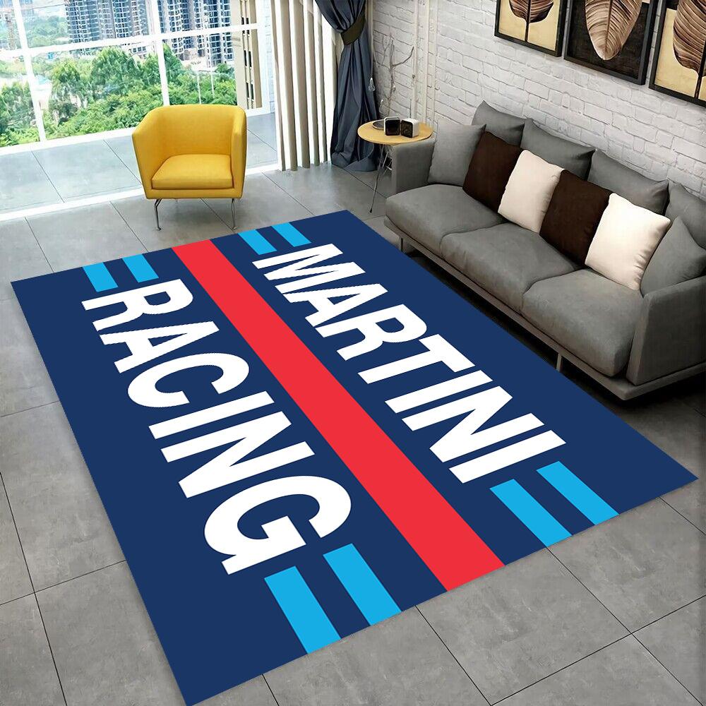 3D logo závodního auta M-Martini Moto Koberec pro domácí obývací pokoj ložnici pohovku Rohožka Dekor, dětská hrací protiskluzová podložka Dárek