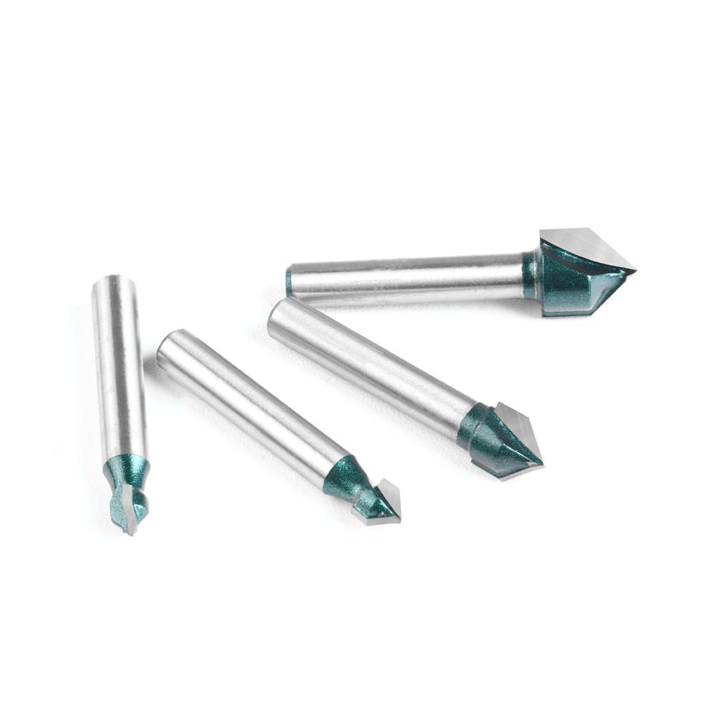 Aluminum-plastic Plate Slotting Cutter Wall Folding Cutter 6mm 1/4" Shank Professional Grade 90 Degree V-Shaped Router Bit