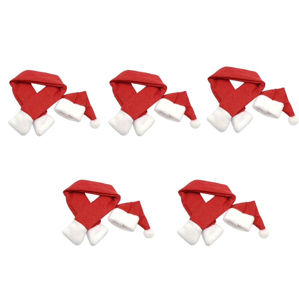 

5/10 наборов - Рождественский набор чехлов для винных бутылок, колпачок, мешок для винной бутылки, рукав, украшение рождественского новогоднего обеденного стола 6x12cm