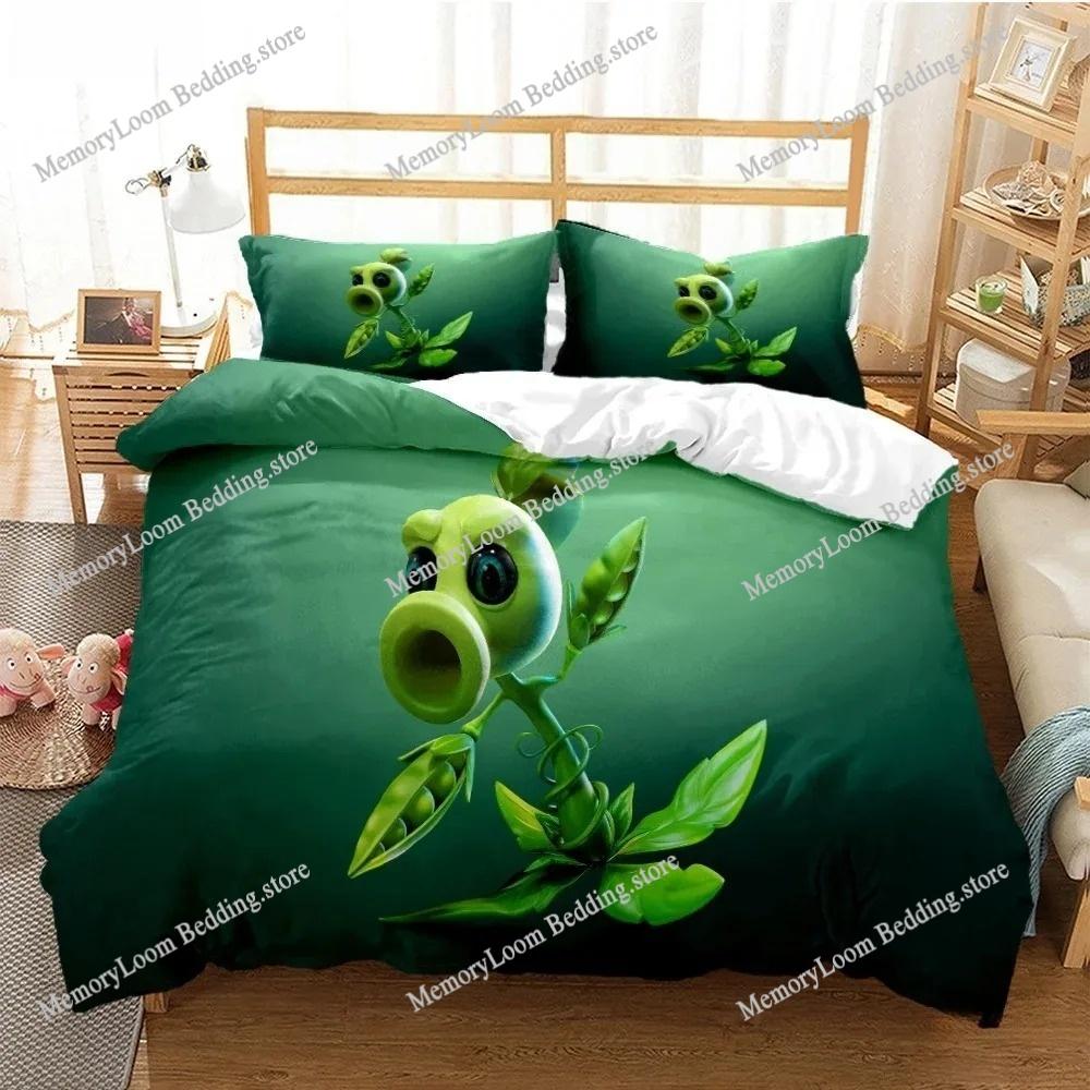 Plants Vs Bedding Sets Zombie US Europe UK Size Quilt Cartoon Bed Cover Duvet Cover Pillow Case Sets Adult Children