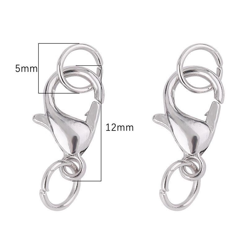 Vysoce kvalitní 12mm slitinová humrová spona pro DIY šperky, ideální pro náramky a náhrdelníky. Kombinace jednoho kruhu.