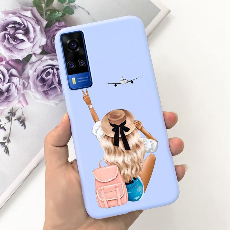 For Vivo Y31 2021 Case Cute Duck Cat Cartoon Coque Matte Soft Silicone Back Cover For Vivo Y51 Y51A Y53s Y 31 V2036 V2030 Fundas