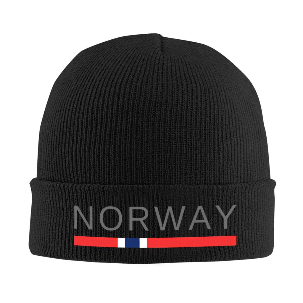 Coat of arms of Norway Skullies Beanies Caps Unisex Winter Warm Knit Hat Street Adult Norwegian Flag Bonnet Hats Outdoor Ski Cap
