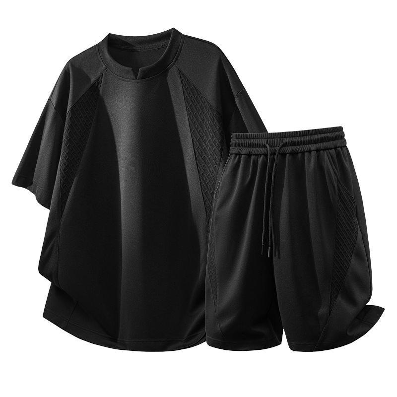2026 Men's Summer Sports Casual Suit: Short Sleeve T-shirt & Five-Point Pants Set