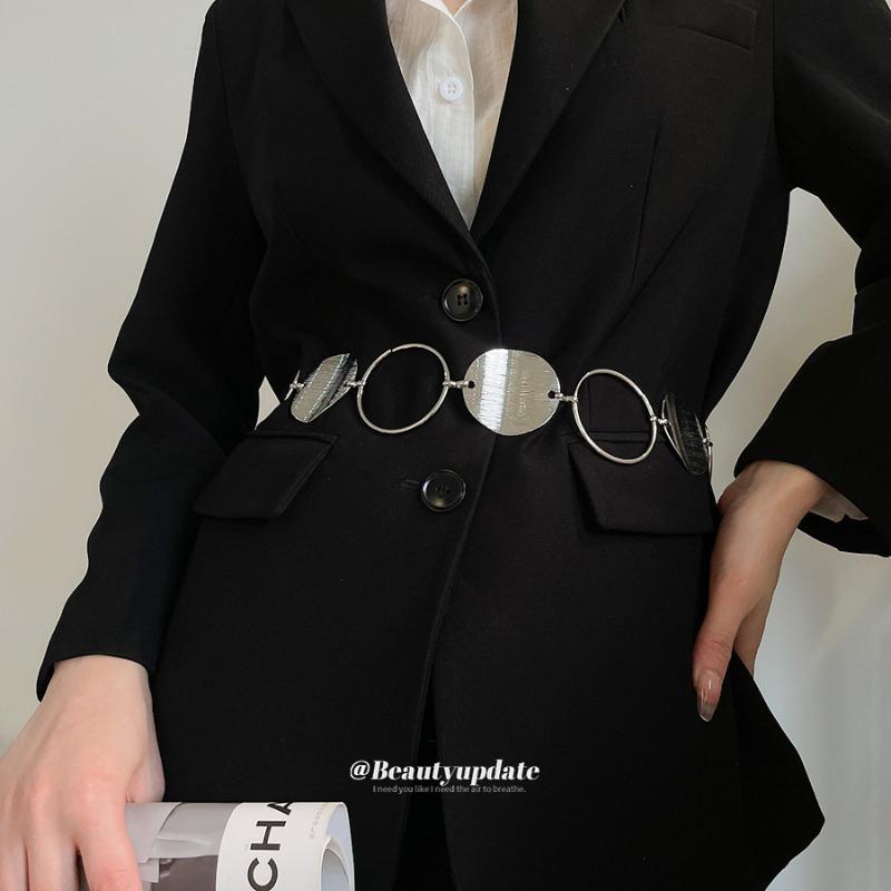 Mary European and american metal oval lace waist chain - minimalist chic, trendy, and versatile belt