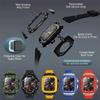 Paslanmaz Çelik Kasa+Kauçuk Kayış IWatch 9 45mm 44MM için Silikon Bant Modifikasyon Kiti Apple Watch Serisi 9 6 5 4 SE 8 7 45 için