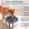 3L Dog Water Basin 101oz Stainless Steel Dog Water Basin No Leakage Large Capacity Dog Food Water Basin Slow