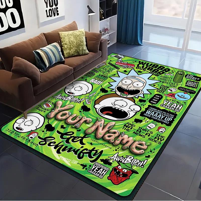 Name Custom Morty rick Carpet Rug for Living Room Bedroom Home Sofa Decoration,Kids play Non-slip Floor Mat