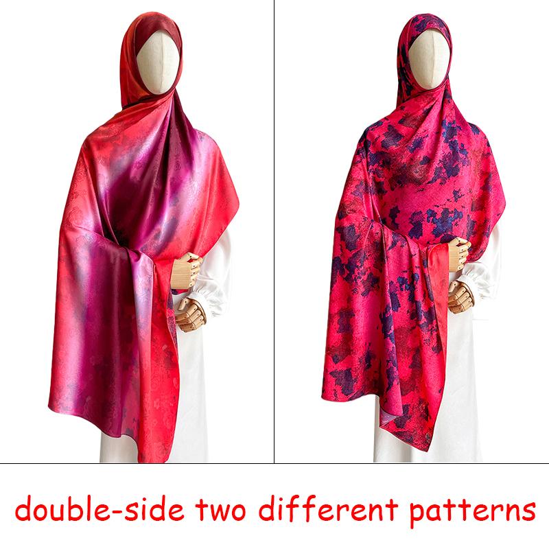 Watercolour Floral Double-side Design Printed Breathable Scarf Light Weight Soft Jacquard Scarves Muslim Women Shawl Hijab Scarf