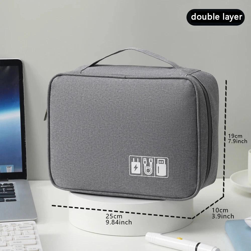 New Cable Storage Bag Waterproof Digital Electronic Organizer Portable USB Data Line Charger Plug Storage Bag Travel Cable-LJX