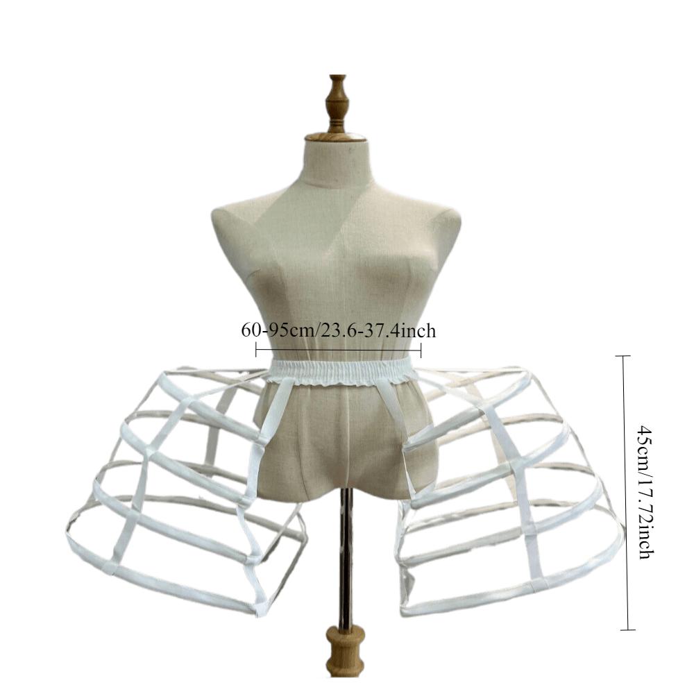 Mädchen 3 Reifen Krinoline Käfig Bustle Unterrock Damen Verstellbare Pannier für Kleid abnehmbare Schleppe Hochzeitsrock Krinoline BAUMWOLLE