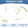 uxcell Earhook Headset Microphone, Double Over-Ear Omnidirectional Wired Condenser Microphone with Standard 3.5mm TRS Plug, 1.2m Cable, Beige