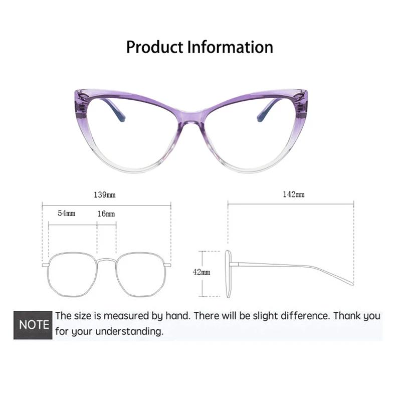 Cat Eye Anti Blue Light Glasses Blocking Computer Glasses Men Women Super Light Frame Eyeglasses Pink Clear