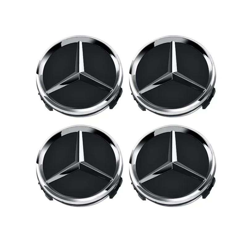 4 stuks 60 mm Auto Wielnaafdop Embleem badge voor Mercedes Benz C180 E300 GLC W163 W166 W167 W204 W205 W212 W213 X253 W117 W176 W164