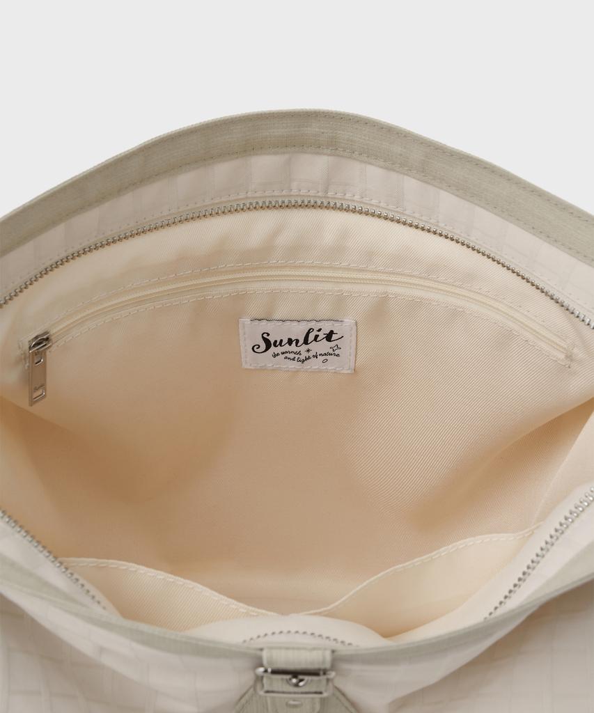 Sunlit Buckle Crossbody Bag (Check Ivory)