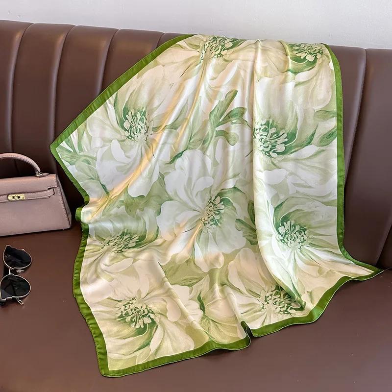 Fashion Scarves for Women Shawl Horse Print Silk Satin Hijab Scarf Female 70*70cm Luxury Brand Square Shawls Scarfs For Ladies