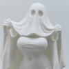 Yangyizhi 3D Printed Halloween Ghost Bride Statue Ornament, Female Figure Sculpture with Stable Base, Decorative Minimalist Spooky Figurine for Modern