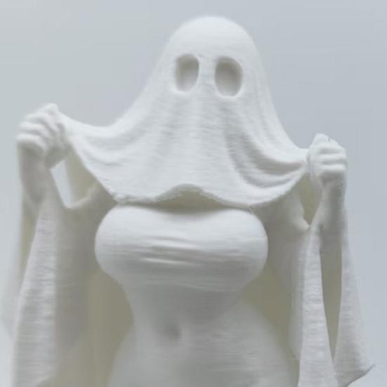 Yangyizhi 3D Printed Halloween Ghost Bride Statue Ornament, Female Figure Sculpture with Stable Base, Decorative Minimalist Spooky Figurine for Modern