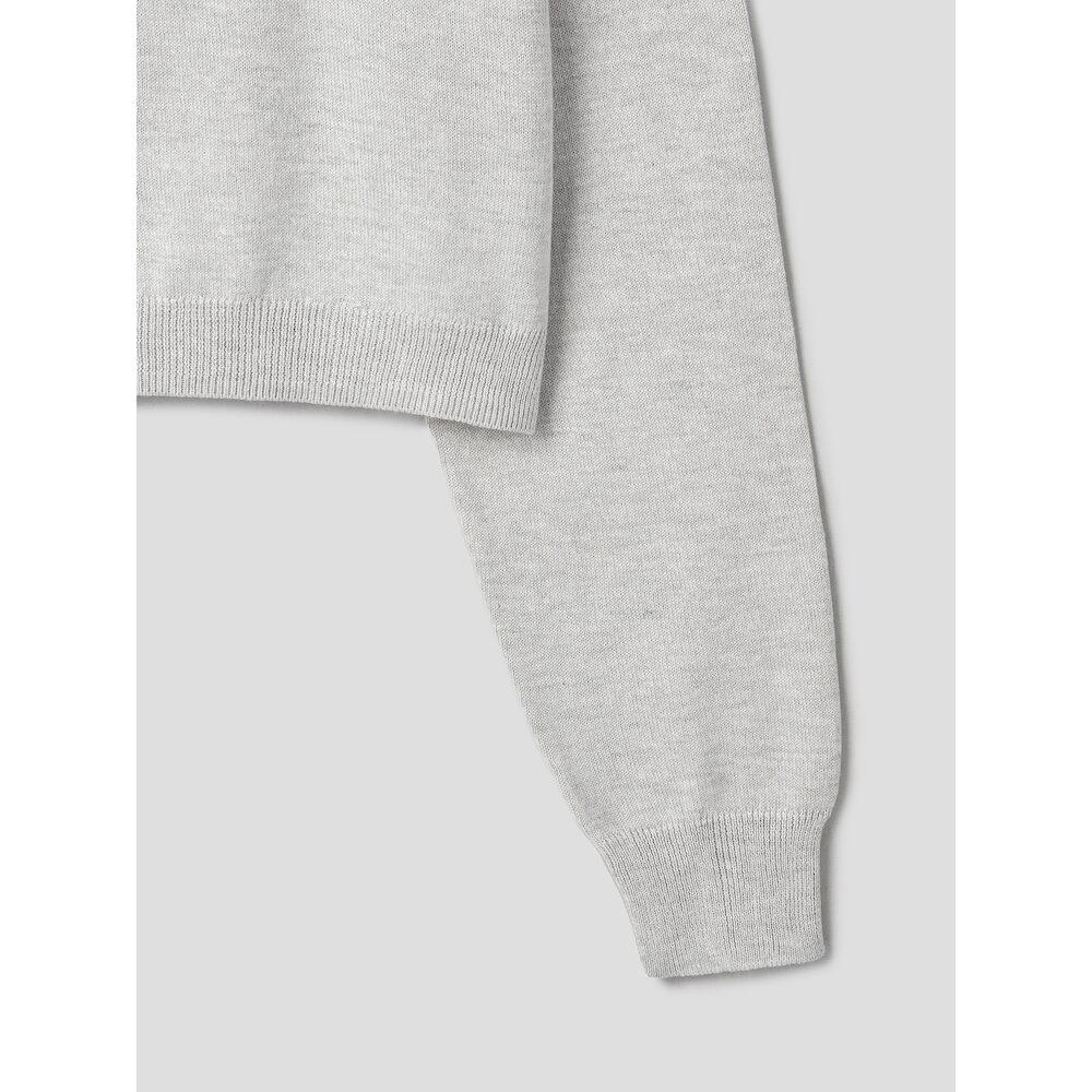 8SECONDS Crop Round Neck Pullover Light Gray