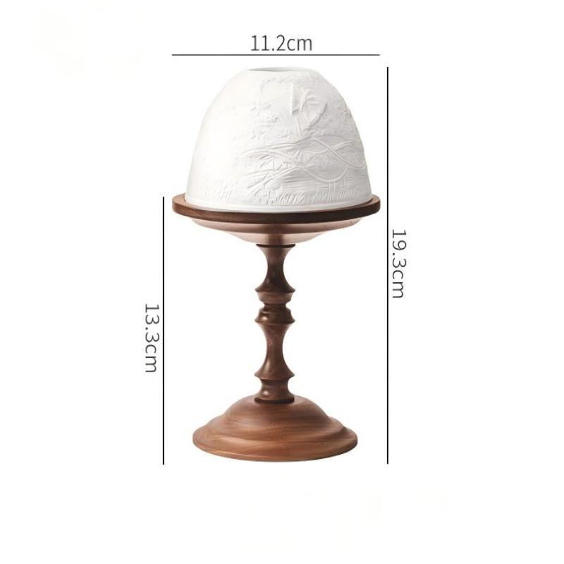 Rustic Solid Wood Candlestick Holder Vintage Table Candle Stand for Bedroom Living Room Wedding Decor