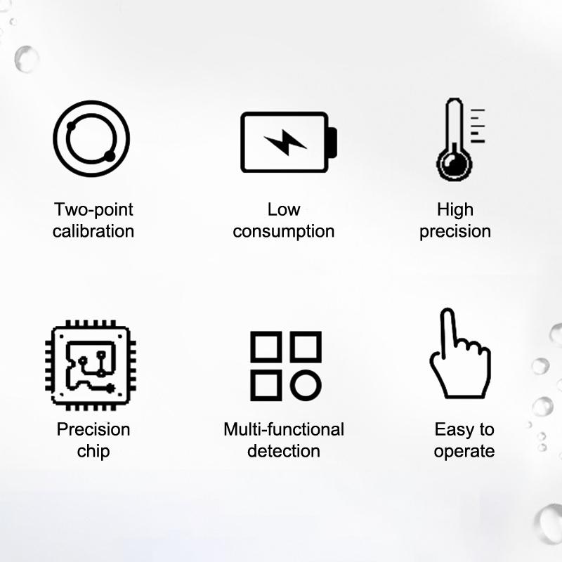 1 Pcs White Digital Water Quality Tester Tds Ec Meter Range 0 To 9990 Multifunctional Water Purity Temperature Temp Ppm Tester