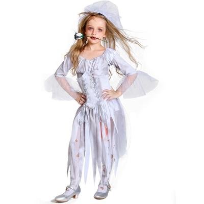 New Bondage Halloween Costume Beetlejuice Bride Family Horror Belted Gray Vampire Bride Masquerade Party Cosplay Zombie