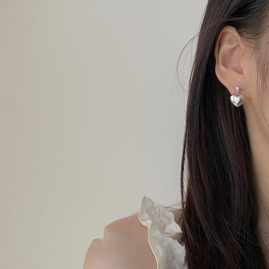 Xiaomi 925 Sterling Silver Vintage Double Heart Earrings For Women Trendy Earring Jewelry Prevent Allergy Party Accessories G