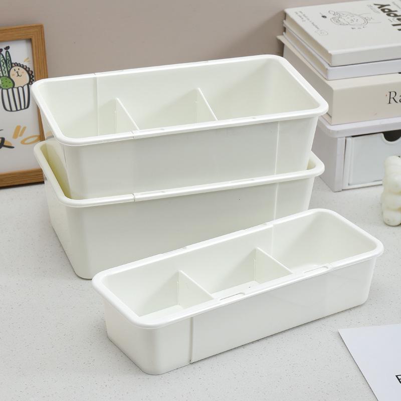Retractable Rectangular Desktop Organizer and Drawer Divider for Kitchen Stationery and Sundries