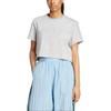adidas Originals Firebird Cotton Loose Fit Striped T-Shirt Women Tops Gray IY9505