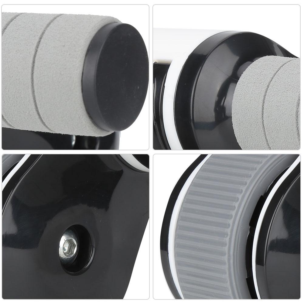 2 Wheels Ab Wheel Roller Abdominal Muscle Exerciser Gym Home Fitness Equipment with Knee Padblack
