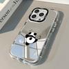Cute Mischievous Panda Cartoon Mirror Phone Case For iPhone 17 Air 16 15 14 13 12 11 Pro X XS XR 7 8 Plus 13 16E Y2K Soft Cover