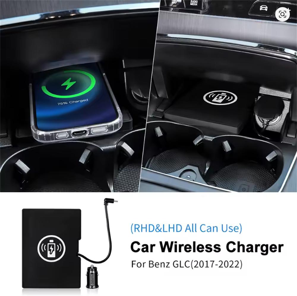 For Mercedes Benz GLC 2017-2022 Car Wireless Charger Phone Fast Charging Pad Mat
