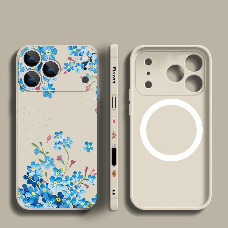Für iPhone 17 Pro Max Hülle INS Buntes Blumenmuster Magnetisch Für Magsafe Weiche Hülle Für iPhone 16 15 14 13 Pro Max 17E 16E