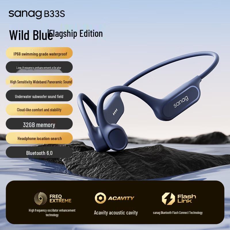 Saina S-B33S 32GB IPX8 Waterproof Bone Conduction Swimming Headphones